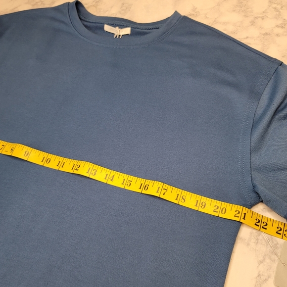 Stitchdrop French Terry T-shirt Dress Blue Medium NWT - Picture 7 of 9